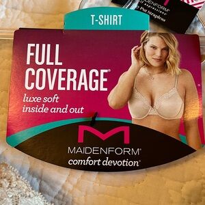 NWT Maidenform  Comfort Devotion‎ Full Coverage T-Shirt Bra 38B Beige Underwire